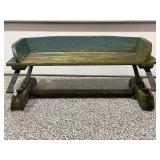 ANTIQUE HAND PAINTED BUCKBOARD WAGON SEAT - 15" X