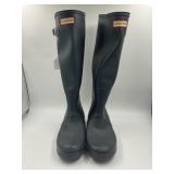 HUNTER FLAT BLACK RAIN BOOTS - SIZE 8F