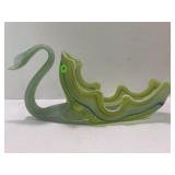 ART GLASS SWAN PLANTER - 16" X 7 1/2"