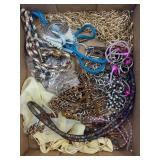 LOT OF COSTUME JEWELRY - EYE GLASS HOLDERS, BOLO
