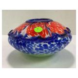 MURANO? ART GLASS VASE - 4" TALL X 7" WIDE