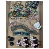 LOT OF COSTUME JEWELRY - NECKLACES, BRACELETS &