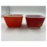 LOT OF 2 PYREX 0501 RED REFRIGERATOR DISH -NO LIDS