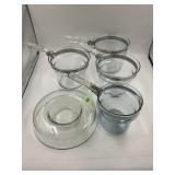 PYREX FLAMEWARE CLEAR GLASS COOKING POTS
