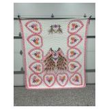 VINTAGE PEACOCK CHENILLE BEDSPREAD - 100" X 94"