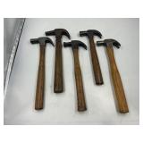 WESTERN, 3 UNMARKED SMALL CLAW HAMMERS &