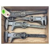 (4) 9" INTERNATIONAL HARVESTER ADJUSTABLE WRENCHES