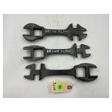 LOT OF (3) 9 3/4" BRYAN PLOW IMPLEMENT WRENCHES