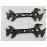 LOT OF (2) 8 1/2" IRON AGE CUTOUT WRENCHES - E39