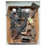 LOT OF MISCELLANEOUS - KEROSENE LAMP HOLDER & MORE