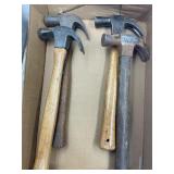 2 STANLEY, PHILADELPHIA, PLUMB CLAW HAMMERS