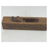 ADVERTISING WOOD PLANE PENCIL SHARPENER MARKED