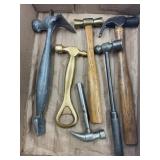 2 BRASS MALLETS, ALL STEEL BALL-PEEN, SMALL CLAW &