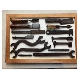 DISPLAY BOARD W/ MULTIPLE BLACKSMITH MADE TOOLS -