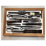 DISPLAY BOARD W/ MULTIPLE BLACKSMITH MADE TOOLS -