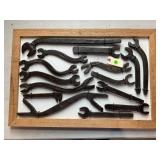 DISPLAY BOARD W/ MULTIPLE BLACKSMITH MADE TOOLS -