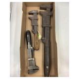 (3) COES MONKEY WRENCHES - 12" - 21"