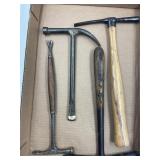 LARGE HARRISON SADDLERS HAMMER, WOOD HANDLE