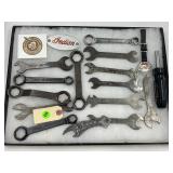 LOT OF INDIAN MOTORCYCLE WRENCHES & (1) HARLEY