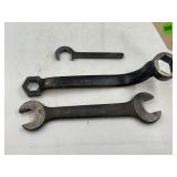 9" BONNEY & MACK OPEN END WRENCHES & (2)