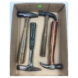 ESTWING ROCK HAMMER, 2 HOMEMADE CLAW HAMMERS