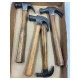 STANLEY, JC PENNEY & 2 UNMARKED CLAW HAMMERS