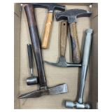 WELDER, METAL BALL-PEEN, METAL MALLET & 3 HEAVY