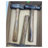 MILLPICK & 2 HEAVY METAL WORKING HAMMERS