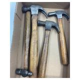 PLUMB CLAW HAMMER, CHENEY BALL-PEEN & 2 ODD CLAW
