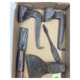 LOT OF BLACKSMITH MADE TOOLS - (2) TURPENTINE HACK