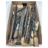 LOT OF BLACKSMITH MADE TOOLS - REAMERS, SCREW-