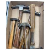 3 PLUMB, 2 SMALL COBBLER & HOMEMADE HAMMERS