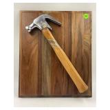 CHROME PLATED DOUBLE CLAW HAMMER MOUNTED ON A