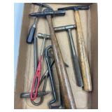 2 SMALL BALL-PEENS, MISCELLANEOUS METAL HAMMERS