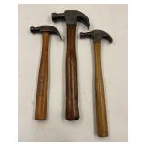 MAYDOLE CLAW & 2 SMALL MAYDOLE CLAW HAMMERS
