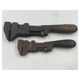 H. D. SMITH & CO. SCREW ADJUST MONKEY WRENCHES (2)