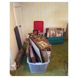 LARGE LOT OF ANTIQUE PICTURES AND FRAMES