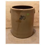 10 GALLON PRIMITIVE STONEWARE CROCK