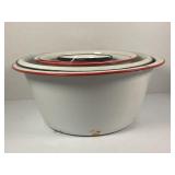LARGE LOT OF ENAMELWARE MIXING BOWLS
