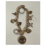 CHARM BRACELET WITH 10K GOLD RING & STERLING DOVE