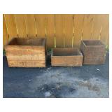 LOT OF 3 WOOD SHIPPING CRATES - ANGIER