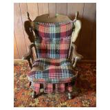 WOOD CUSHIONED ANTIQUE ROCKER