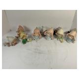 LOT OF 10 HOMCO PIXIE ELF VINTAGE FIGURINES