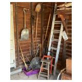 HAND TOOLS, TWO WHEEL CART AND MORE - SHOVELS,