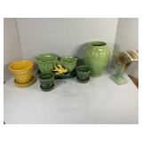 FLAT OF VINTAGE CERAMIC MCCOY PLANTERS - SOME