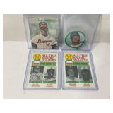 Lot of (4) Hank Aaron Atlanta Braves Baseball