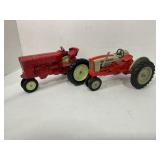 Box W/ (2) VIntage Toy Tractors