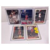 Lot of (5) Michael Jordan Basketball Cards Chicago