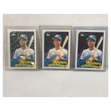 Lot of (3) 1989 Topps Traded Ken Griffey Jr. ROOKI