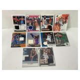 Lot of (10) NBA Game Used Jersey Basketball Cards